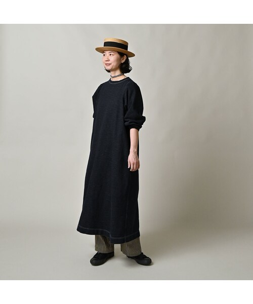 45R（フォーティファイブアール）の「デニム天竺のドレス（インディゴ）（ワンピース/ドレス・レディース・93-墨納戸・00-フリー）」の3枚目の写真