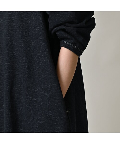 45R（フォーティファイブアール）の「デニム天竺のドレス（インディゴ）（ワンピース/ドレス・レディース・93-墨納戸・00-フリー）」の8枚目の写真