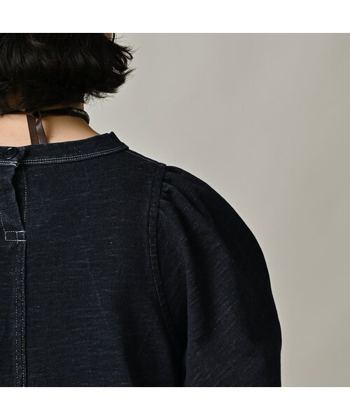 45R（フォーティファイブアール）の「デニム天竺のドレス（インディゴ）（ワンピース/ドレス・レディース・93-墨納戸・00-フリー）」の10枚目の写真