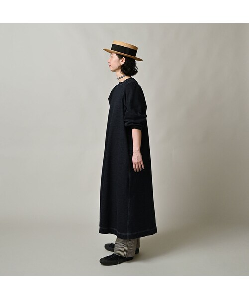 45R（フォーティファイブアール）の「デニム天竺のドレス（インディゴ）（ワンピース/ドレス・レディース・93-墨納戸・00-フリー）」の4枚目の写真