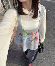 CIAOPANIC | Boostハンドステッチニットビスチェ(タンクトップ)