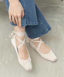 2WAY チューリップレースアップバレエシューズ