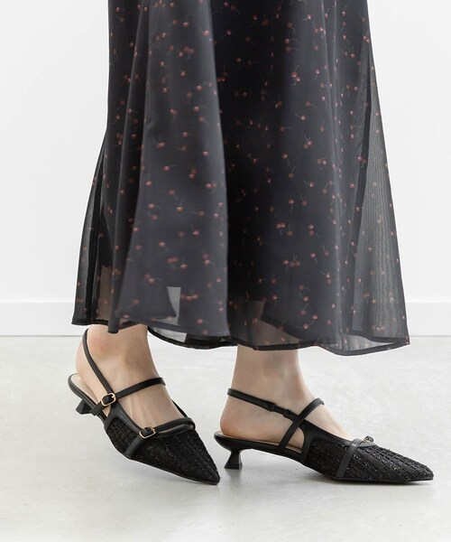 RANDA（ランダ）の「シアーチェックバックストラップパンプス（その他・レディース・その他）」の2枚目の写真