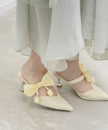 RANDA | 2WAY チューリップリボンミュールパンプス