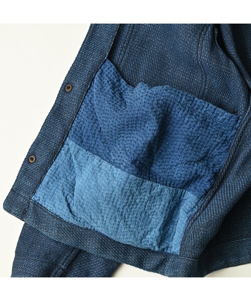 45R（フォーティファイブアール）の「藍職人 ゴザデニムのGオール（ジャケット/アウター・レディース・78-藍・05-XL）」の14枚目の写真