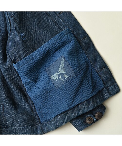 45R（フォーティファイブアール）の「藍職人 ゴザデニムのGオール（ジャケット/アウター・レディース・78-藍・05-XL）」の16枚目の写真