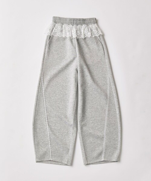 OLIVE des OLIVE（オリーブデオリーブ）の「ウエストフリルバレルレッグパンツ（パンツ・レディース・ピンク/ネイビー/トップグレー・FREE）」の2枚目の写真