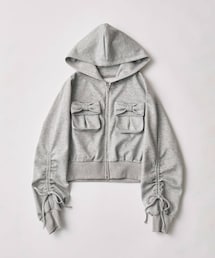 OLIVE des OLIVE | 袖ドロストリボンコンパクトパーカー(トップス)