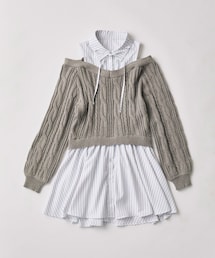 OLIVE des OLIVE | 肩あきドッキングワンピ(ワンピース)