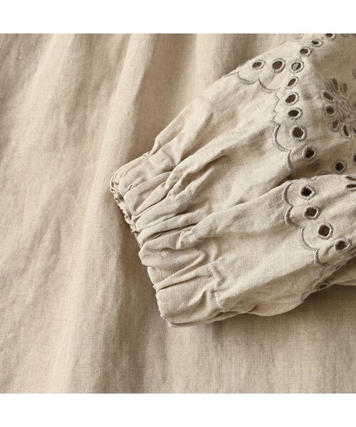 45R（フォーティファイブアール）の「60リネン刺繍のパフドレス（ワンピース/ドレス・レディース・01-ナチュラル・00-フリー）」の14枚目の写真