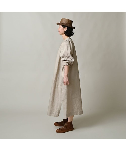 45R（フォーティファイブアール）の「60リネン刺繍のパフドレス（ワンピース/ドレス・レディース・01-ナチュラル・00-フリー）」の4枚目の写真
