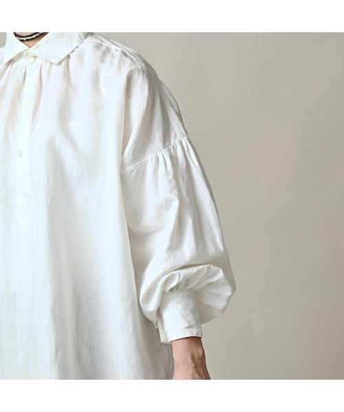 45R（フォーティファイブアール）の「60リネンのスモックシャツ（その他・レディース・01-ナチュラル/02-シロ・00-フリー）」の9枚目の写真