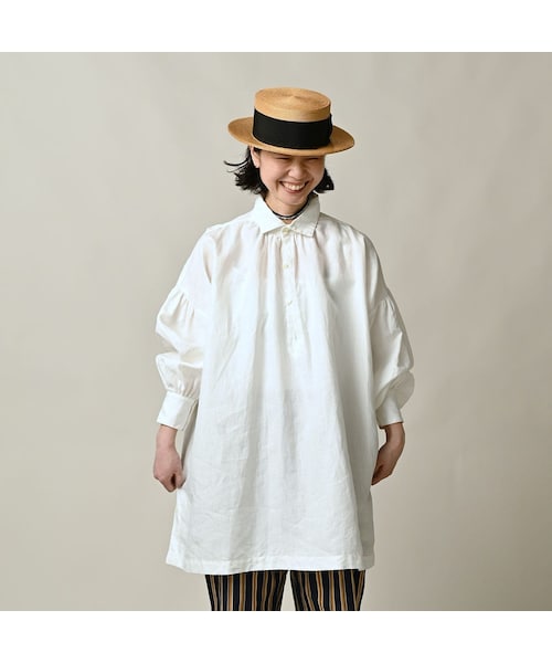 45R（フォーティファイブアール）の「60リネンのスモックシャツ（その他・レディース・01-ナチュラル/02-シロ・00-フリー）」の5枚目の写真