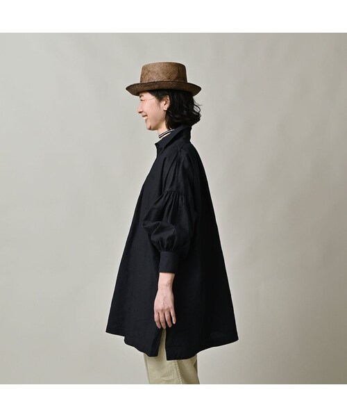 45R(フォーティファイブアール)の「60リネンのスモックシャツ(インディゴ)(その他・レディース・74-インディゴ・00-フリー)」の5枚目の写真