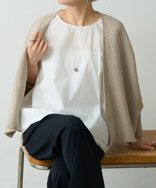 BEARDSLEY(ビアズリー)の「シャツタンク(タンクトップ・レディース・モスグリーン/ホワイト・0/1)」の2枚目の写真