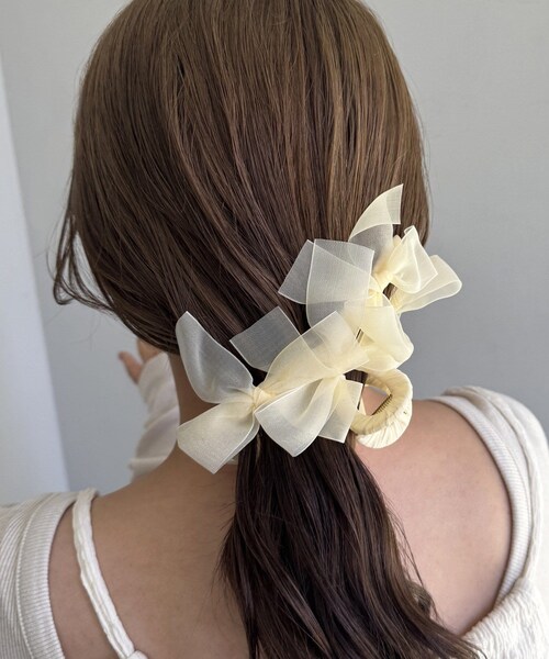 Lattice（Lattice）の「シアーリボンクリップ（バレッタ/ヘアクリップ・レディース・グレー/アイボリー/ブラック・FREE）」の2枚目の写真