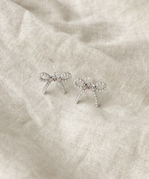 パールリボン樹脂イヤリング／KIDS