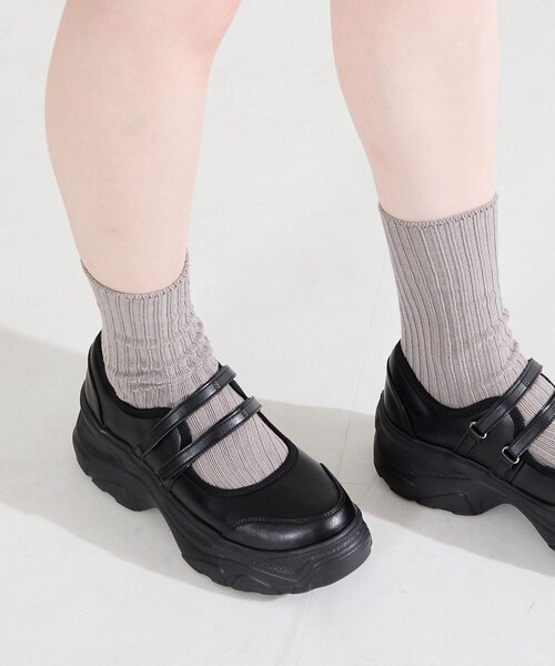 ORiental TRaffic（オリエンタルトラフィック）の「【WEB先行予約/2月中旬発売予定】スニーカーソールメリージェーンシューズ/61115（その他・レディース・ベージュ/ブラック/シルバー・S/M/L/LL）」の11枚目の写真