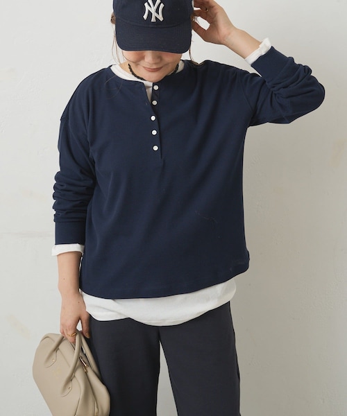 PUAL CE CIN(ピュアルセシン)の「前後2WAYシアーワッフルカットソー(Tシャツ/カットソー・レディース・サックスブルー/ネイビー/オフホワイト・FREE)」の3枚目の写真