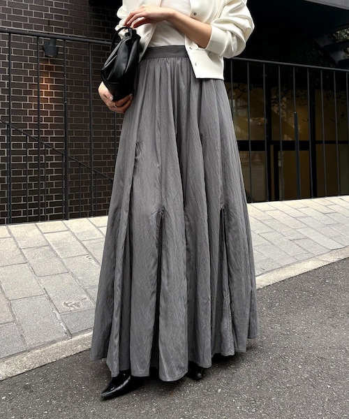 CAPRICIEUX LE'MAGE（カプリシューレマージュ）の「【低身長サイズあり】ランダム切替フレアスカート（スカート・レディース・ホワイト/グレー/ブラック・PS（低身長）/38/36）」の3枚目の写真