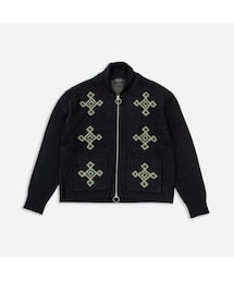 PENDLETON | JACQUARD MOTIF ZIP CARDIGAN - BLACK - THE GREAT DIVIDE