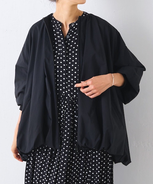 BEARDSLEY（ビアズリー）の「ソデパフバルーンブルゾン（ノーカラージャケット・レディース・モカ/ブラック・F）」の2枚目の写真