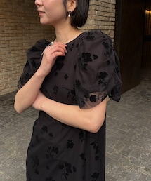 CAPRICIEUX LE'MAGE | 【オケージョン/サイズ展開あり】フロッキーパフワンピース(ワンピース)