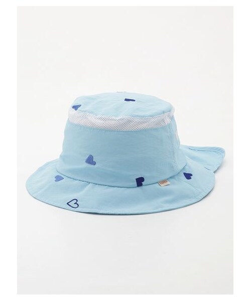 HAKKA KIDS（ハッカキッズ）の「ハート刺繍/恐竜刺繍日よけ付きハット（帽子・キッズ・パープル/ブルー/サックス・M/L）」の8枚目の写真