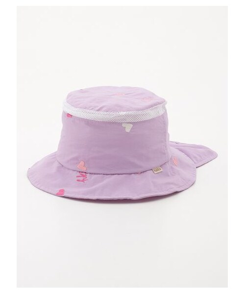 HAKKA KIDS（ハッカキッズ）の「ハート刺繍/恐竜刺繍日よけ付きハット（帽子・キッズ・パープル/ブルー/サックス・M/L）」の9枚目の写真