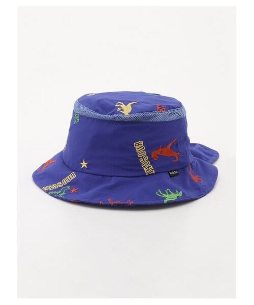 HAKKA KIDS（ハッカキッズ）の「ハート刺繍/恐竜刺繍日よけ付きハット（帽子・キッズ・パープル/ブルー/サックス・M/L）」の7枚目の写真