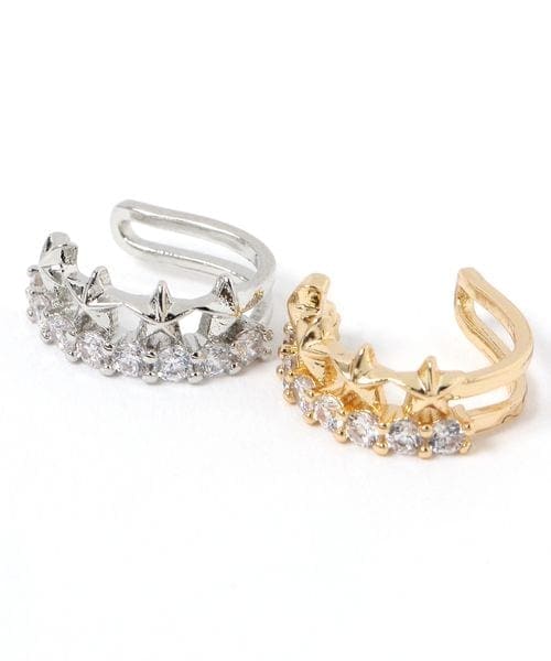 LAKOLE（ラコレ）の「3スタービジューイヤーカフ（その他・シルバー(01)/ゴールド(02)・F）」の4枚目の写真