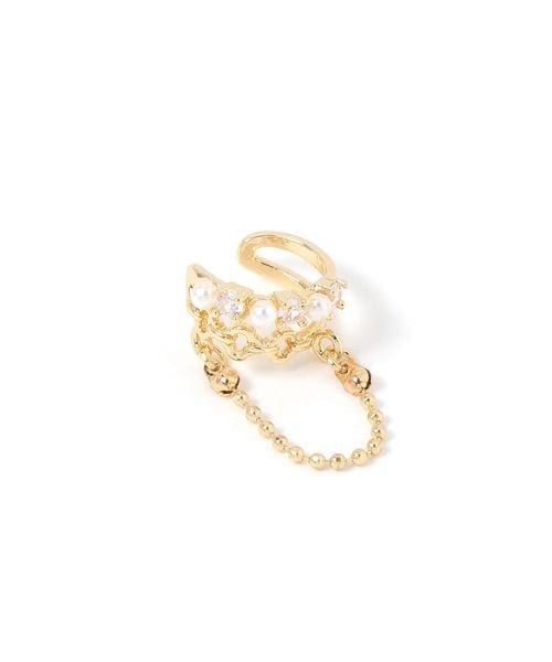 LAKOLE(ラコレ)の「コネクトチェーンパールイヤーカフ(その他・シルバー(01)/ゴールド(02)・F)」の2枚目の写真