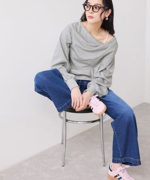 VIS（ビス）の「ドレープスウェットプルオーバー（その他・チャコール(06)(20)/ライトグレー(08)(22)/ピンク(63)(33)/ベージュ(27)(57)/ネイビー(40)(80)・F）」の18枚目の写真