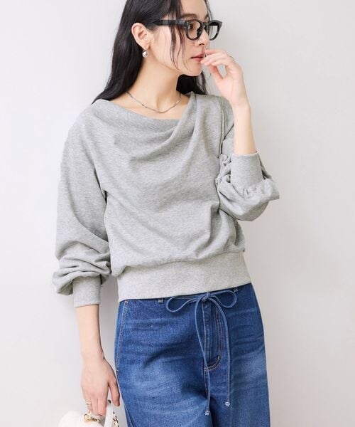 VIS（ビス）の「ドレープスウェットプルオーバー（その他・チャコール(06)(20)/ライトグレー(08)(22)/ピンク(63)(33)/ベージュ(27)(57)/ネイビー(40)(80)・F）」の16枚目の写真