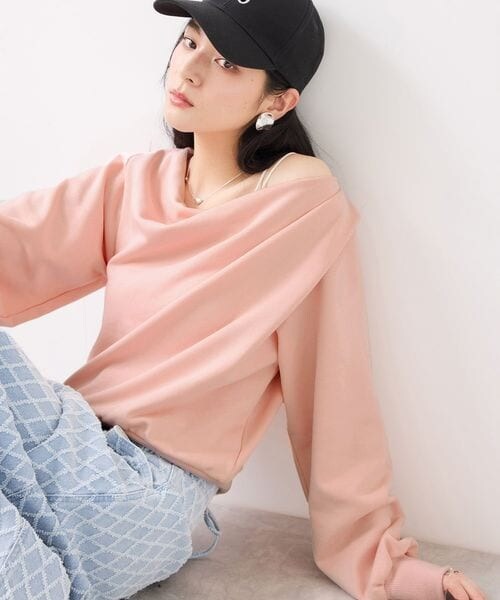 VIS（ビス）の「ドレープスウェットプルオーバー（その他・チャコール(06)(20)/ライトグレー(08)(22)/ピンク(63)(33)/ベージュ(27)(57)/ネイビー(40)(80)・F）」の11枚目の写真