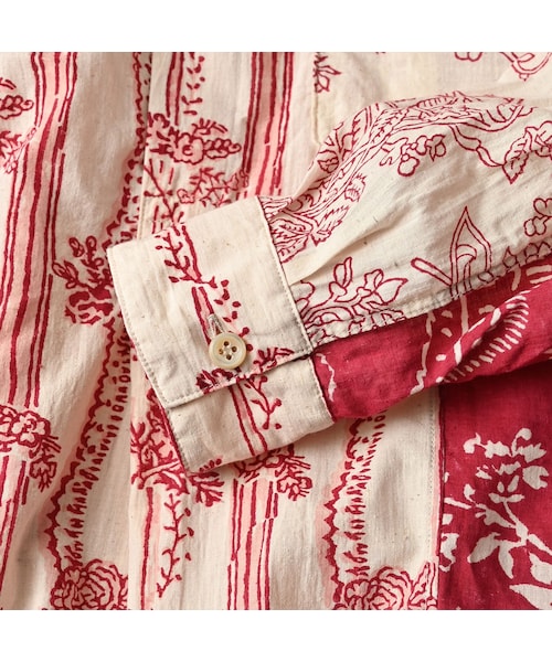 45R（フォーティファイブアール）の「インドカディブロックプリントの908パッチワークグランパプルシャツ（その他・レディース・53-アカ/75-ネイビー・02-S/03-M）」の19枚目の写真