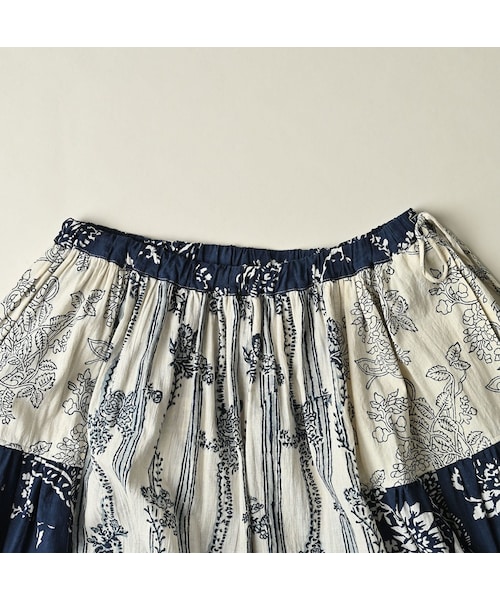 45R（フォーティファイブアール）の「インドカディブロックプリントのパッチワークスカート（スカート・レディース・53-アカ/75-ネイビー・00-フリー）」の12枚目の写真