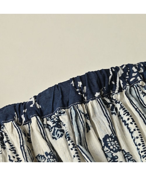 45R（フォーティファイブアール）の「インドカディブロックプリントのパッチワークスカート（スカート・レディース・53-アカ/75-ネイビー・00-フリー）」の19枚目の写真