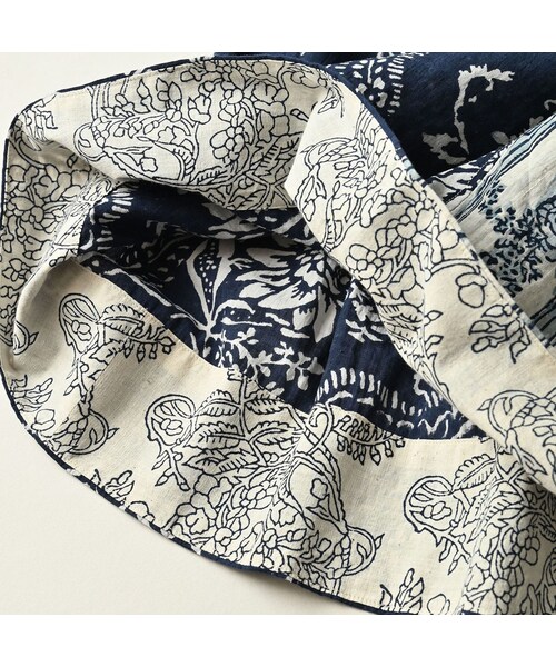 45R（フォーティファイブアール）の「インドカディブロックプリントのパッチワークスカート（スカート・レディース・53-アカ/75-ネイビー・00-フリー）」の18枚目の写真