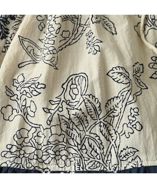 45R（フォーティファイブアール）の「インドカディブロックプリントのパッチワークスカート（スカート・レディース・53-アカ/75-ネイビー・00-フリー）」の15枚目の写真