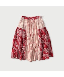 インドカディブロックプリントのパッチワークスカート