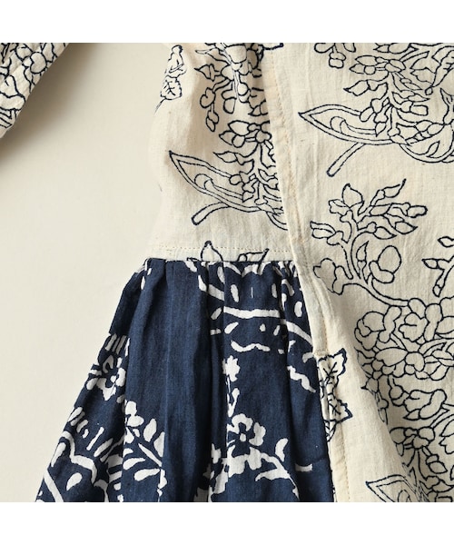 45R(フォーティファイブアール)の「インドカディブロックプリントのパッチワークドレス(ワンピース/ドレス・レディース・53-アカ/75-ネイビー・00-フリー)」の16枚目の写真