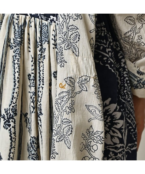 45R(フォーティファイブアール)の「インドカディブロックプリントのパッチワークドレス(ワンピース/ドレス・レディース・53-アカ/75-ネイビー・00-フリー)」の13枚目の写真