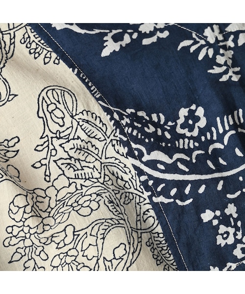 45R(フォーティファイブアール)の「インドカディブロックプリントのパッチワークドレス(ワンピース/ドレス・レディース・53-アカ/75-ネイビー・00-フリー)」の14枚目の写真