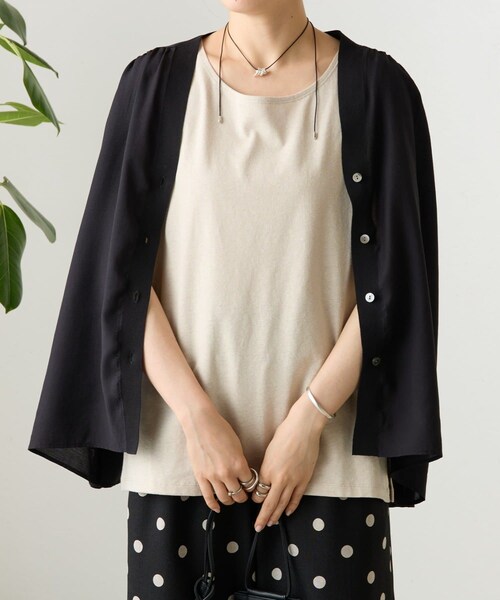 BEARDSLEY（ビアズリー）の「コットンスラブタンクトップ（タンクトップ・レディース・ネイビー/オレンジ/ベージュ/モカ/ブラック/ホワイト・F）」の5枚目の写真