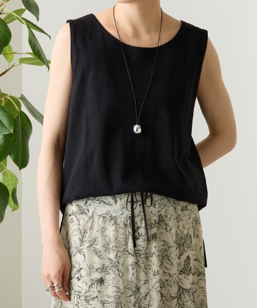 BEARDSLEY（ビアズリー）の「コットンスラブタンクトップ（タンクトップ・レディース・ネイビー/オレンジ/ベージュ/モカ/ブラック/ホワイト・F）」の3枚目の写真