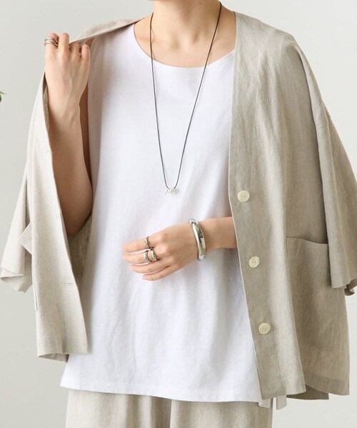 BEARDSLEY（ビアズリー）の「コットンスラブタンクトップ（タンクトップ・レディース・ネイビー/オレンジ/ベージュ/モカ/ブラック/ホワイト・F）」の2枚目の写真