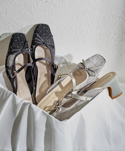 ORiental TRaffic（オリエンタルトラフィック）の「ラインストーン×リボンシアーパンプス/61119（その他・レディース・ブラック/グレー・S/M/L/LL）」の2枚目の写真