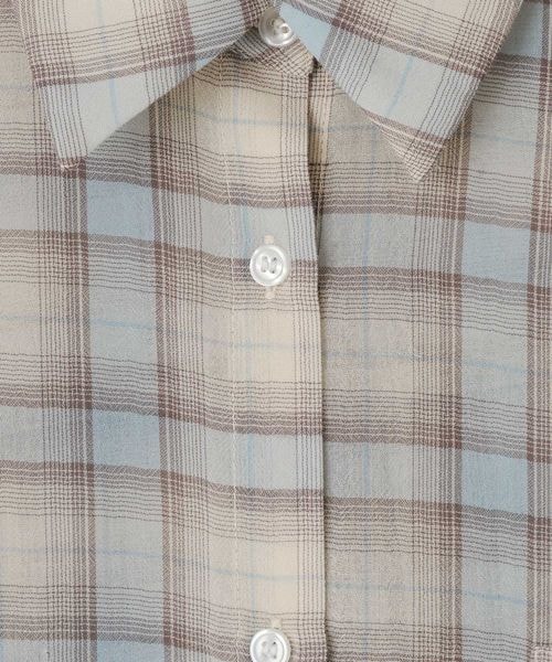 LOWRYS FARM（ローリーズファーム）の「シアーチェックシャツショート