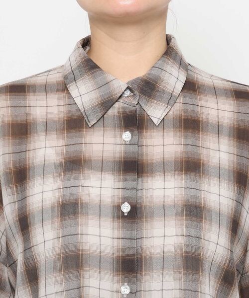 LOWRYS FARM（ローリーズファーム）の「シアーチェックシャツショート